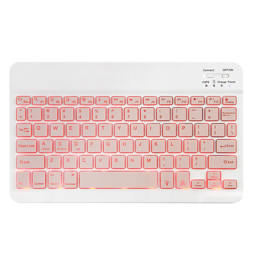 Wireless Bluetooth Keyboard Set for Android Apple, Beige, Backlit, Universal - Image 11