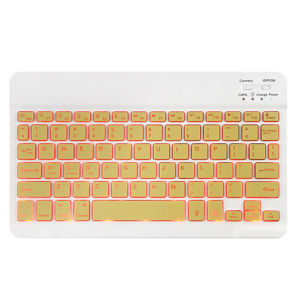 Wireless Bluetooth Keyboard Set for Android Apple, Beige, Backlit, Universal - Image 13