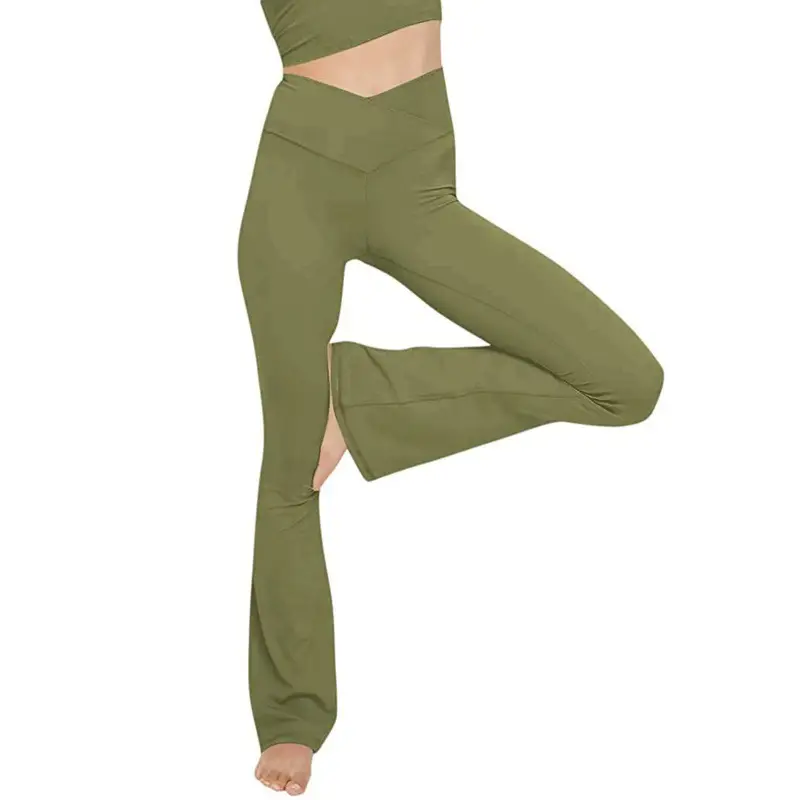 Blue V-Shape Yoga Pants for Women High Waist - Image 3