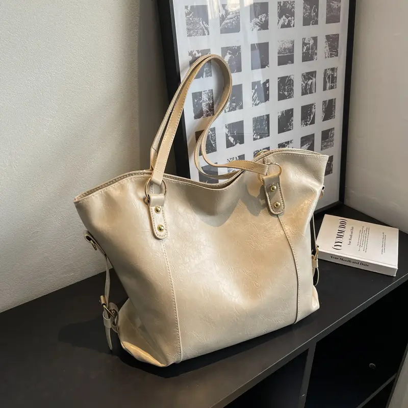 Brown Leather Tote Bag for Women 2022 New Size - Image 5