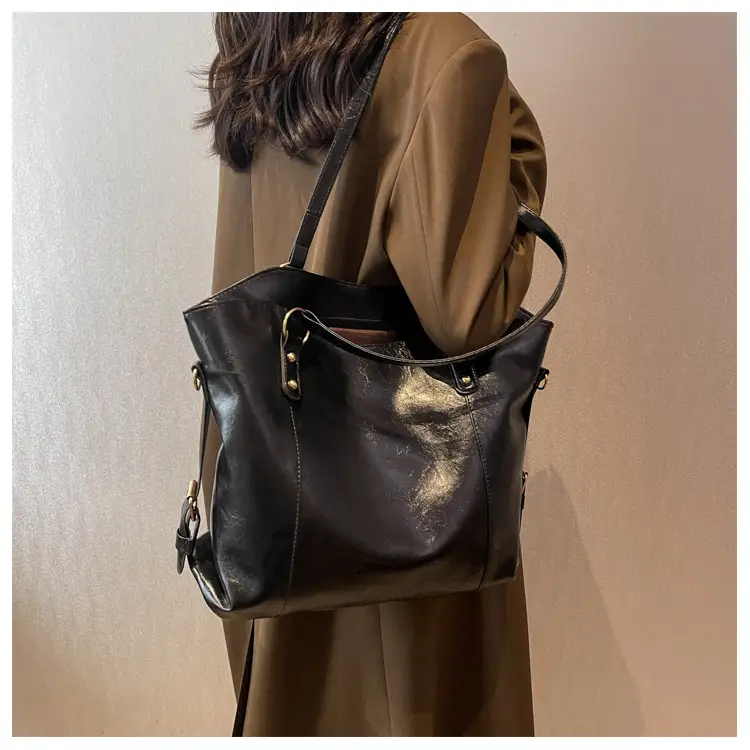 Brown Leather Tote Bag for Women 2022 New Size — feature 16