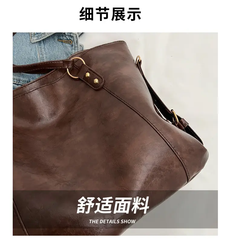 Brown Leather Tote Bag for Women 2022 New Size — feature 2