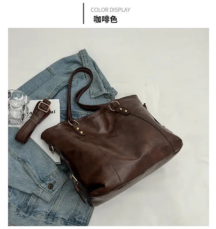 Brown Leather Tote Bag for Women 2022 New Size — feature 27
