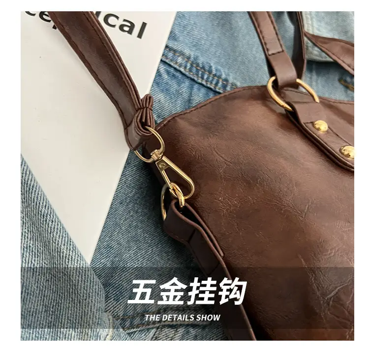 Brown Leather Tote Bag for Women 2022 New Size — feature 3