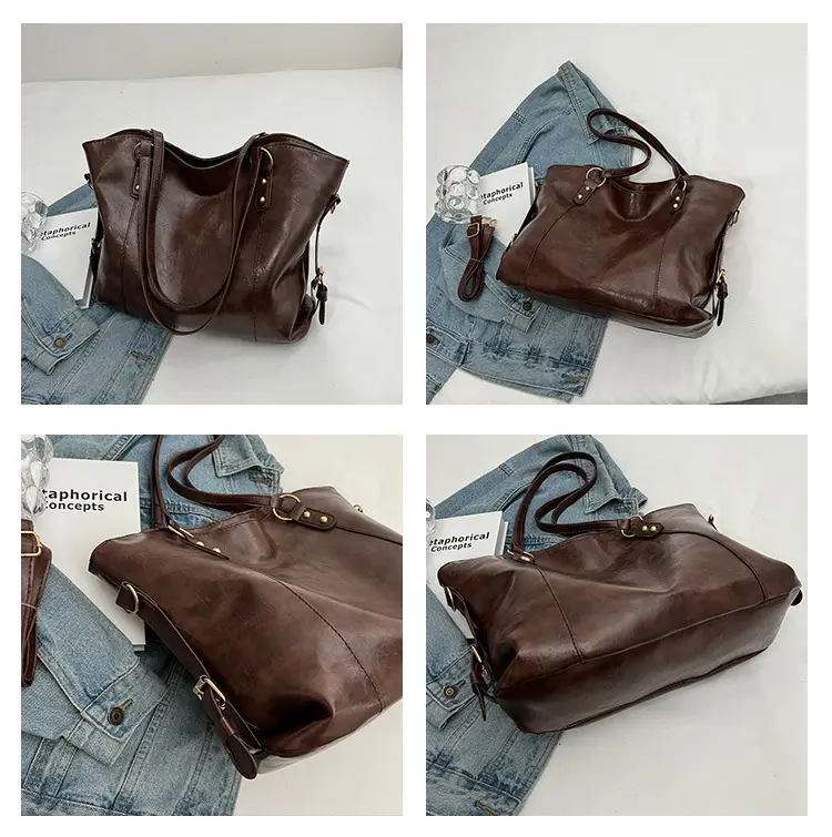 Brown Leather Tote Bag for Women 2022 New Size — feature 7