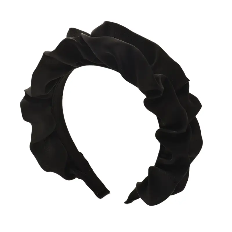 Elegant Black Pleated Hair Hoop for Women - Image 14