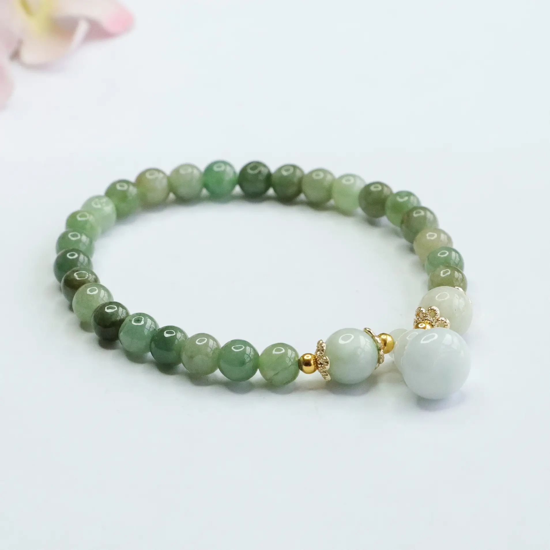 Guan Yu Jade Oil Green Bracelet Natural Grade - Image 2
