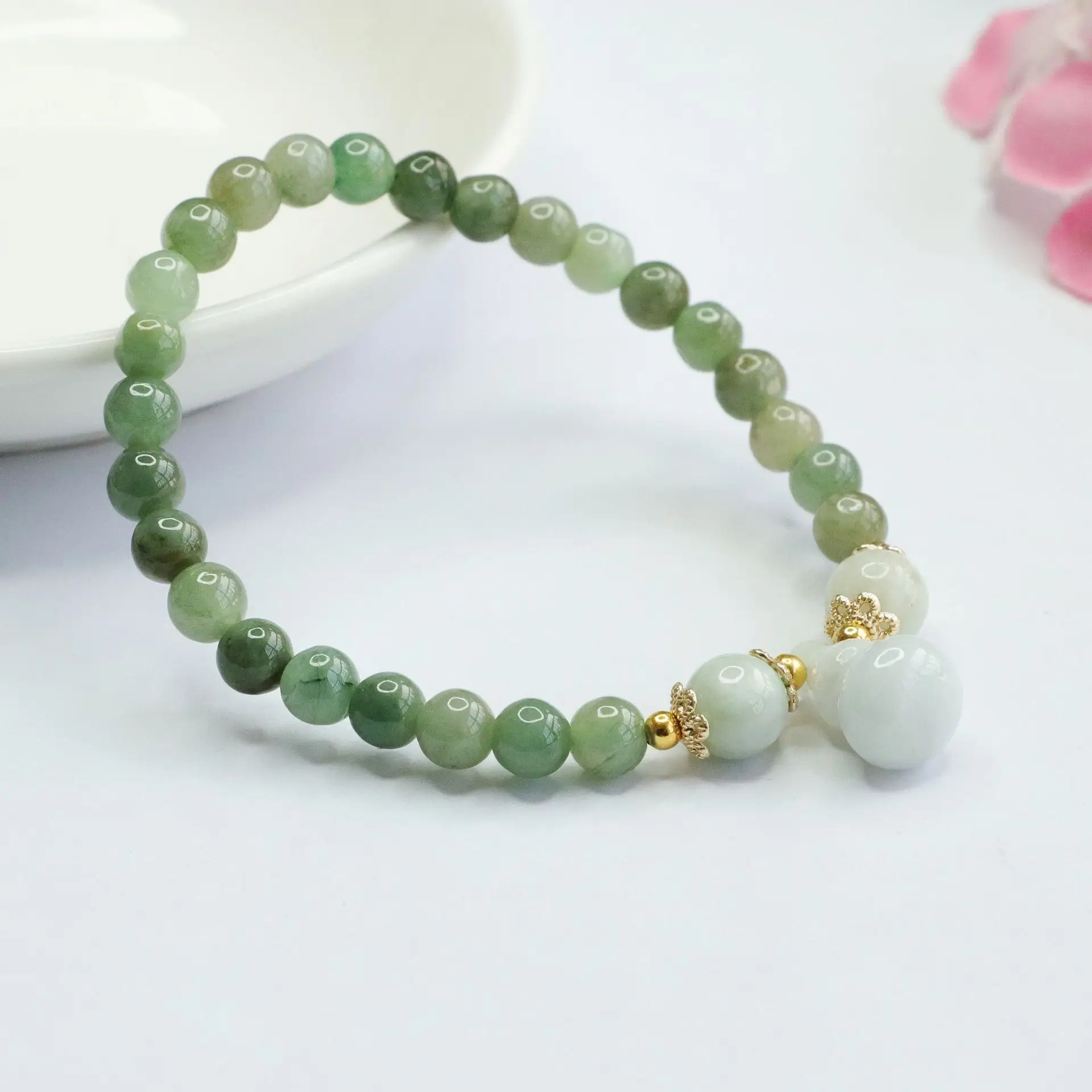 Guan Yu Jade Oil Green Bracelet Natural Grade - Image 4