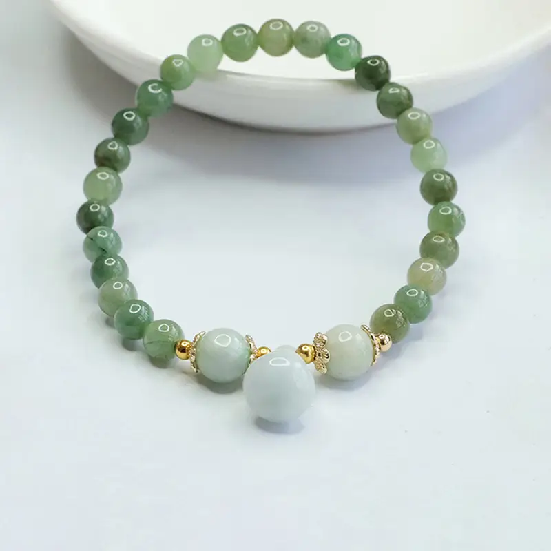 Guan Yu Jade Oil Green Bracelet Natural Grade — feature 4