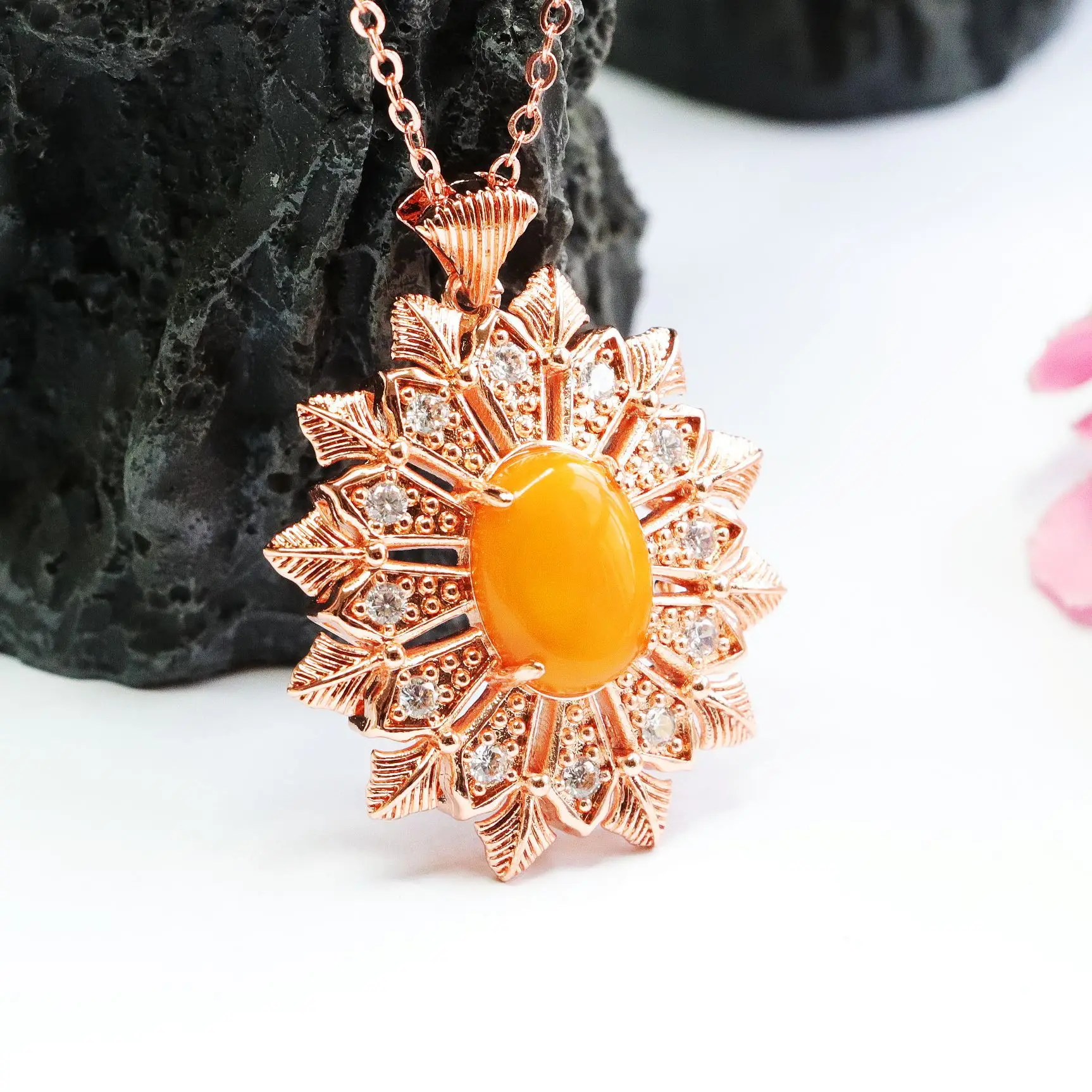 Natural Amber Pendant Necklace for Women - Image 4