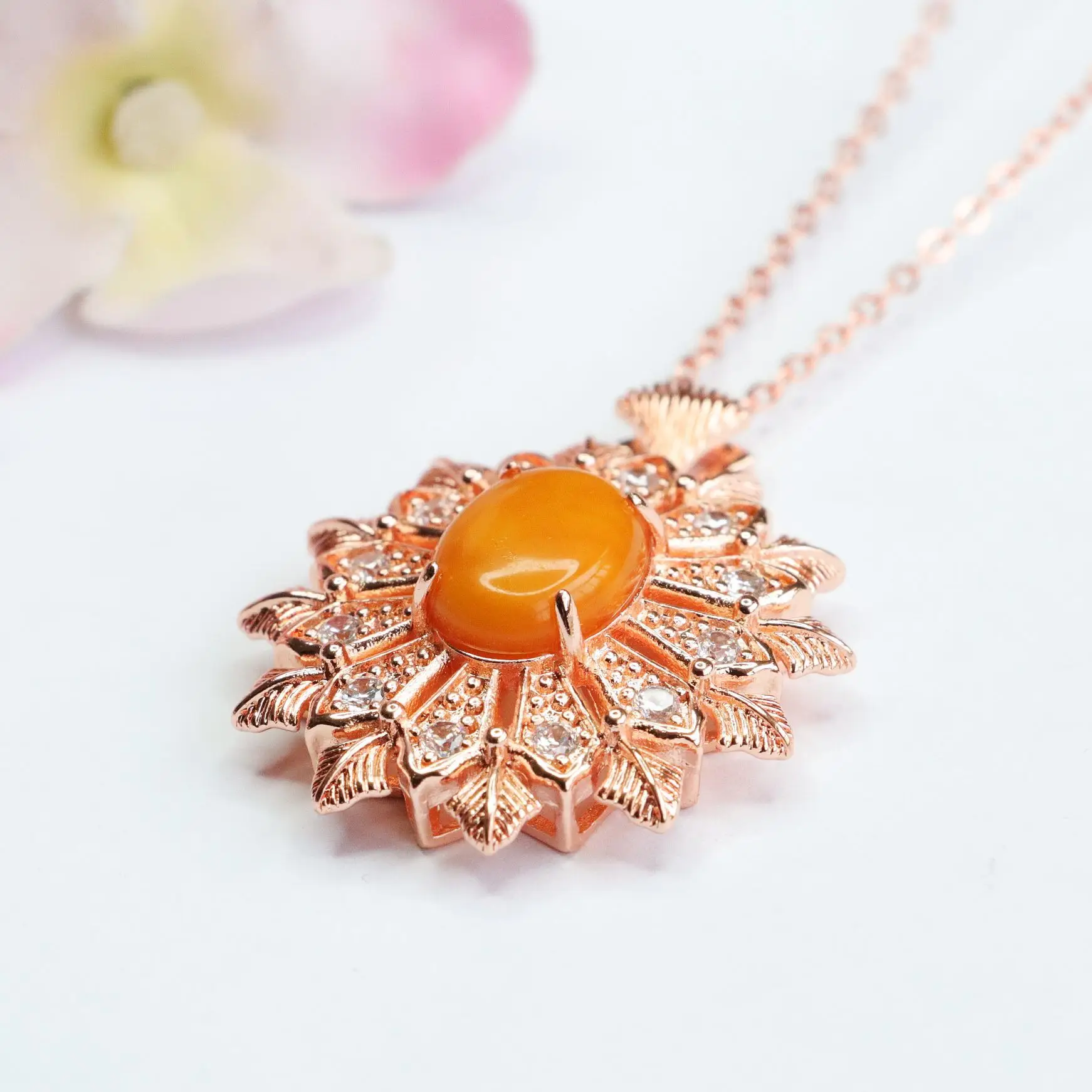 Natural Amber Pendant Necklace for Women - Image 5