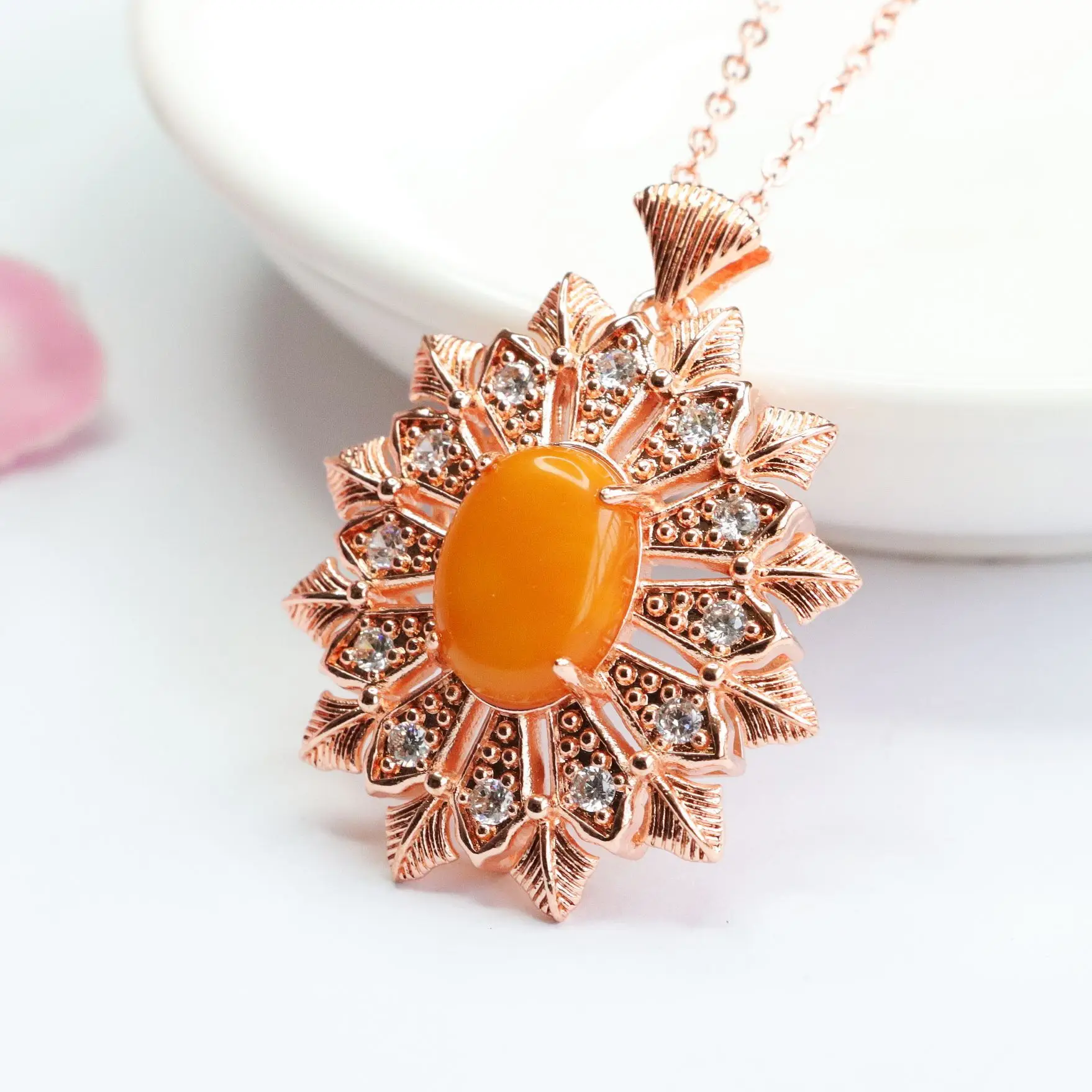 Natural Amber Pendant Necklace for Women — feature 5