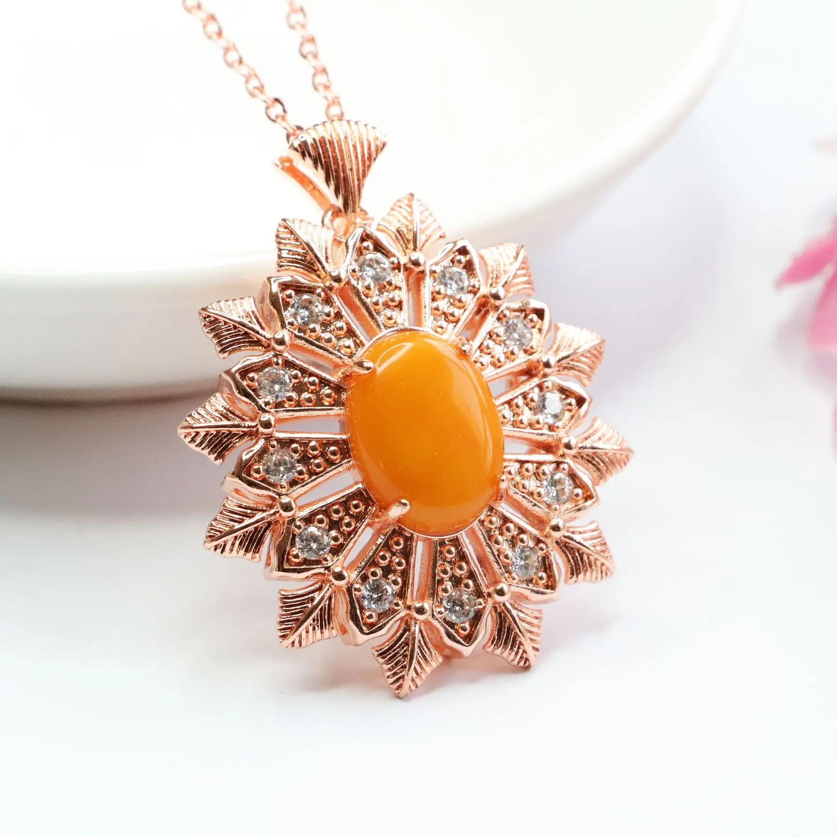Natural Amber Pendant Necklace for Women — feature 6