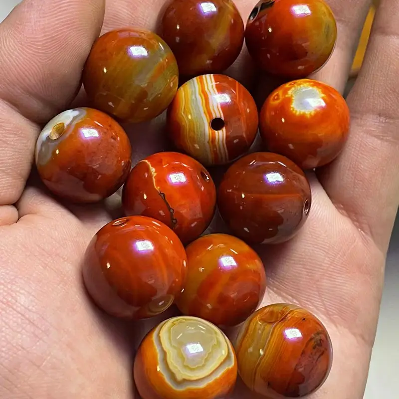 Factory Wholesale Xizang Old Agate Red Round 20mm Beads - Image 3