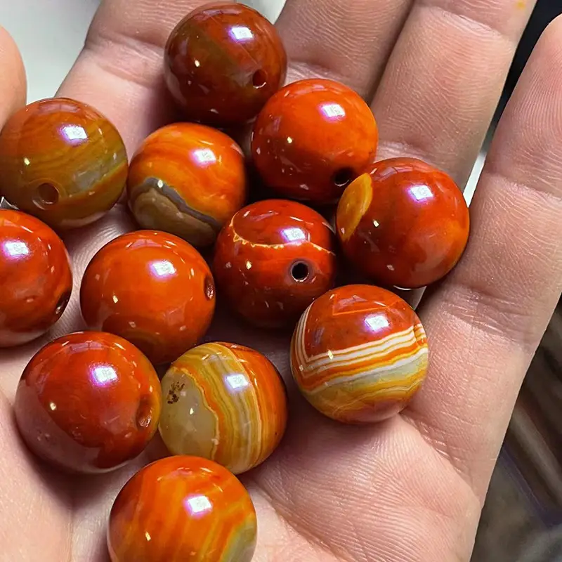 Factory Wholesale Xizang Old Agate Red Round 20mm Beads - Image 4