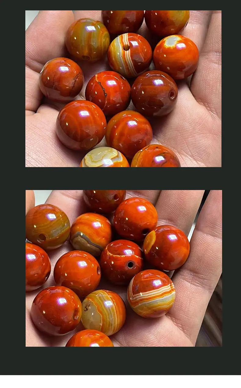 Factory Wholesale Xizang Old Agate Red Round 20mm Beads — feature 8