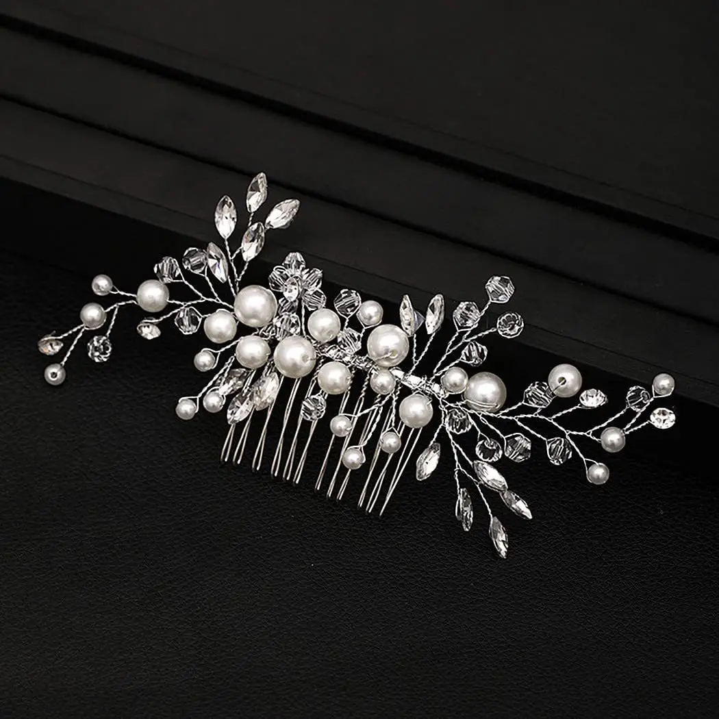 2022 New Pearl Hair Comb White Crystal Hair Accessory for Banquet Updo Bride Hairpin Wholesale Celebrity Style - Image 4