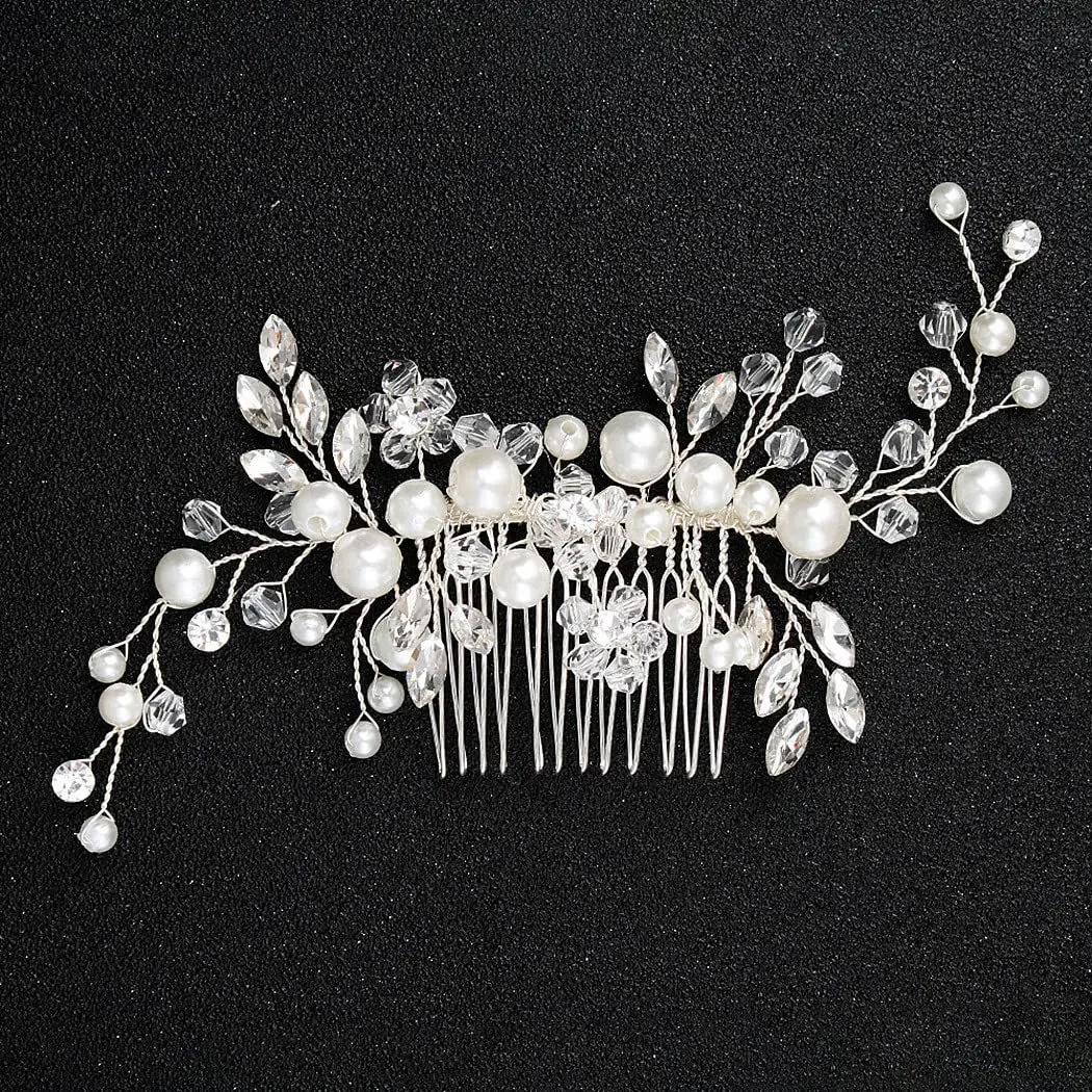 2022 New Pearl Hair Comb White Crystal Hair Accessory for Banquet Updo Bride Hairpin Wholesale Celebrity Style - Image 5