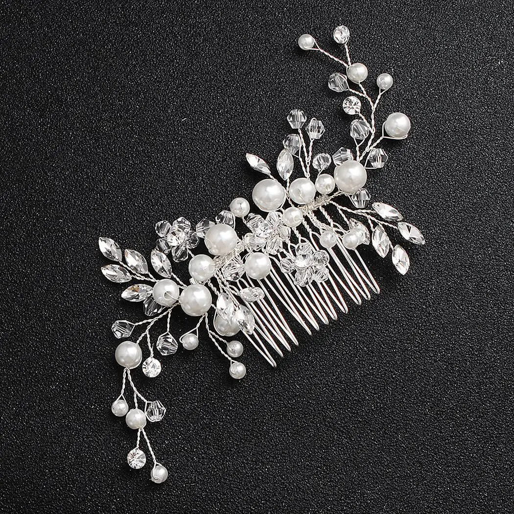 2022 New Pearl Hair Comb White Crystal Hair Accessory for Banquet Updo Bride Hairpin Wholesale Celebrity Style — feature 7