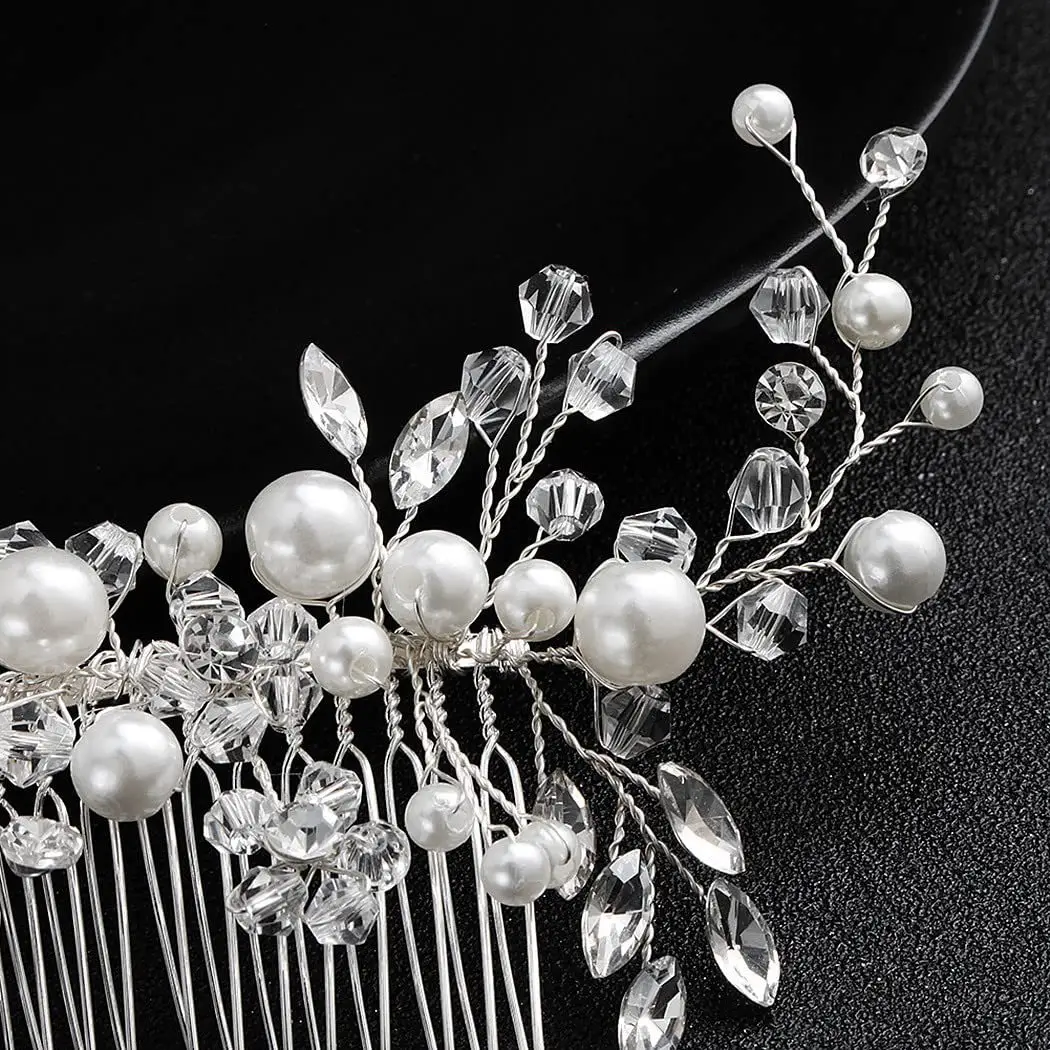 2022 New Pearl Hair Comb White Crystal Hair Accessory for Banquet Updo Bride Hairpin Wholesale Celebrity Style — feature 9