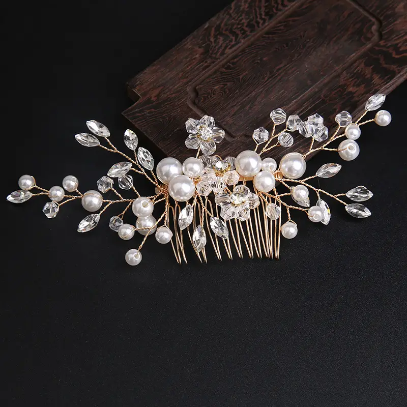 2022 New Pearl Hair Comb White Crystal Hair Accessory for Banquet Updo Bride Hairpin Wholesale Celebrity Style - Image 2