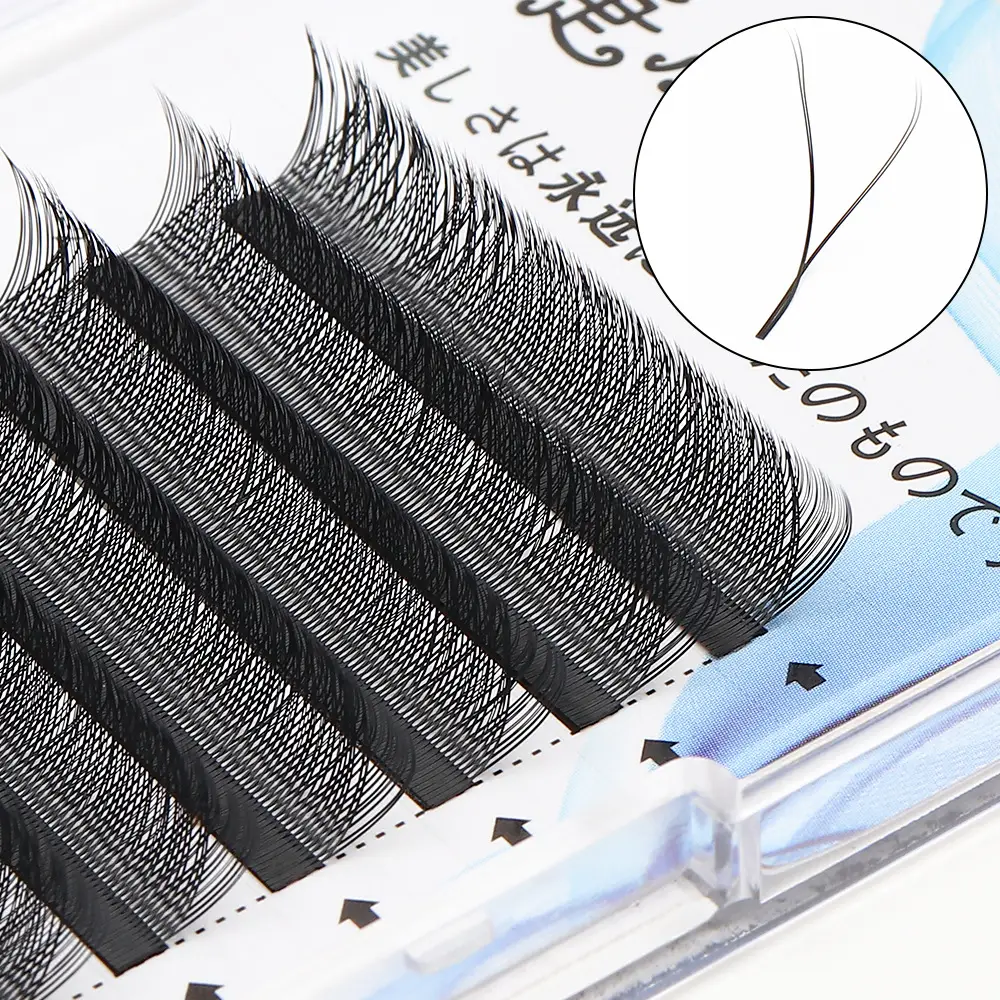 Y-Shaped Grafted False Eyelashes 0.07 Mesh Baby Braided Blooming - Image 6