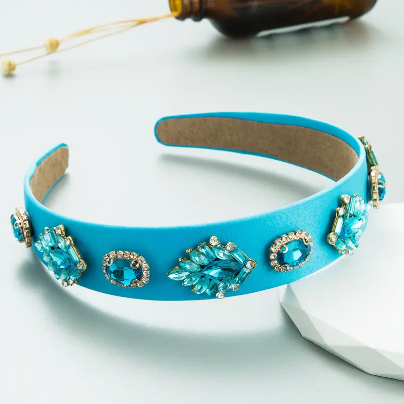 Pink Crystal Headband with Gold Plated Design - Image 7