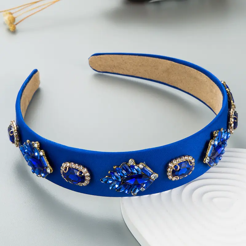 Pink Crystal Headband with Gold Plated Design - Image 3