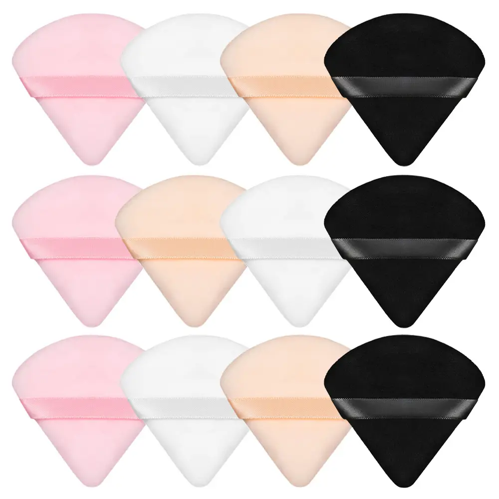 Triangular Makeup Brush Set with Loose Powder Setting Puff - Image 16
