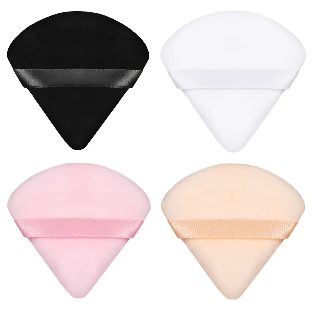Triangular Makeup Brush Set with Loose Powder Setting Puff — feature 2