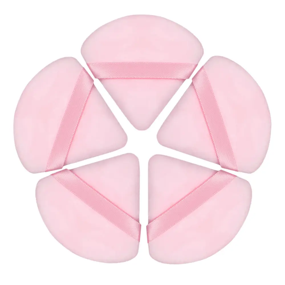 Triangular Makeup Brush Set with Loose Powder Setting Puff - Image 7