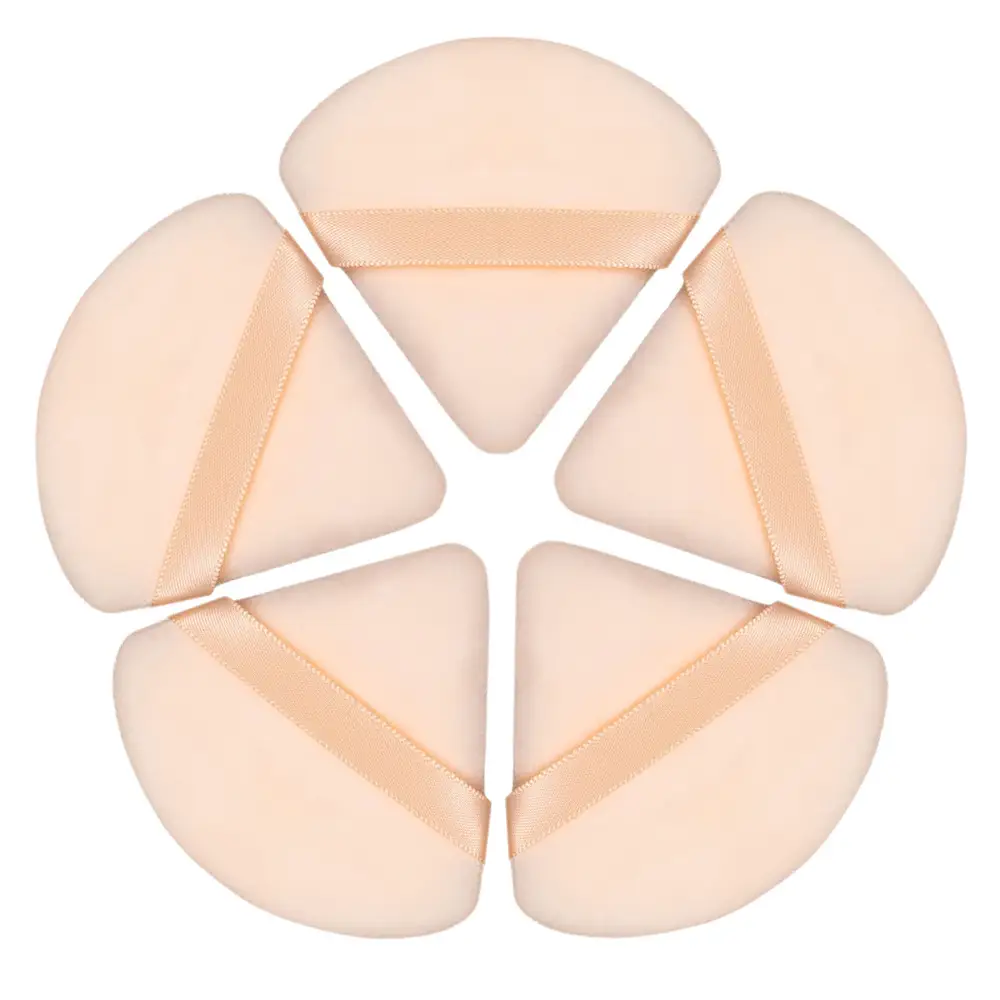 Triangular Makeup Brush Set with Loose Powder Setting Puff - Image 8