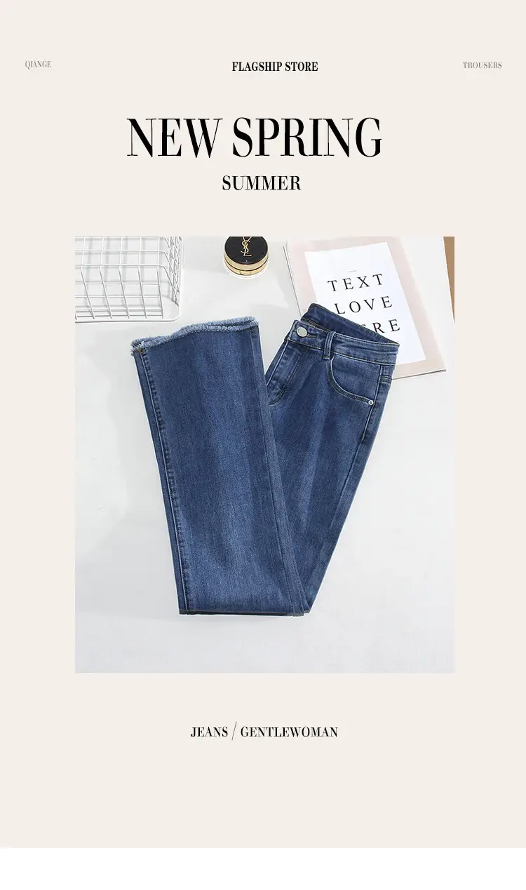 Retro Dark Blue Lazy High Waist Jeans for Women — feature 1