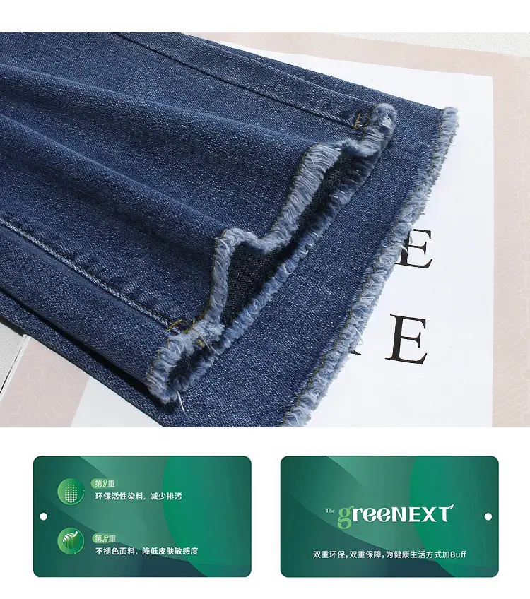 Retro Dark Blue Lazy High Waist Jeans for Women — feature 3