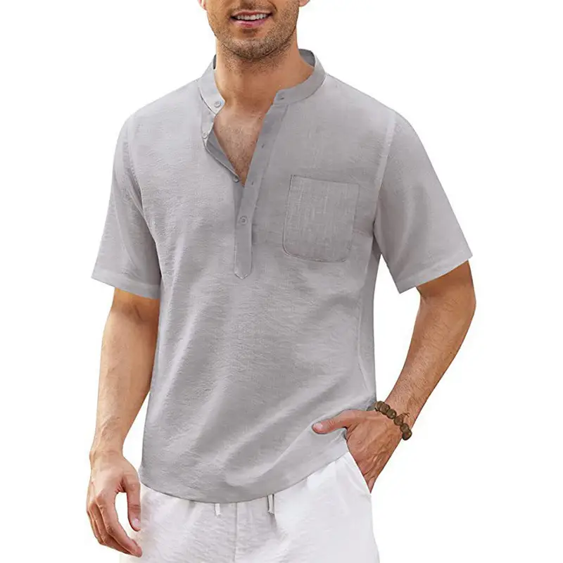 Men's Grey Hippie Pocket Short Sleeve T-Shirt - Image 8