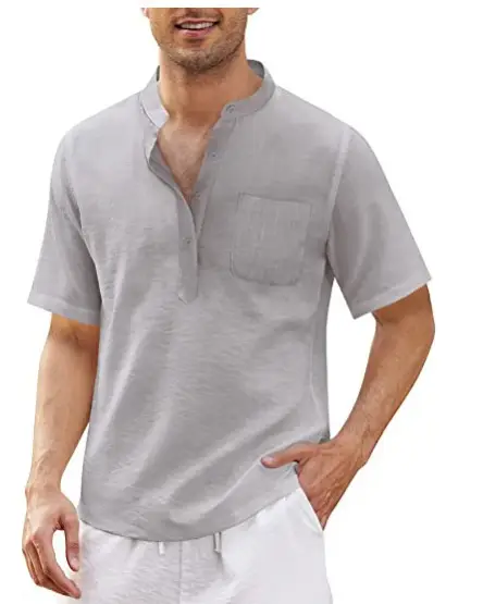 Men's Grey Hippie Pocket Short Sleeve T-Shirt - Image 4