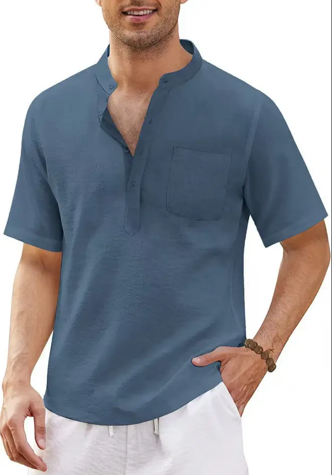 Men's Grey Hippie Pocket Short Sleeve T-Shirt - Image 5