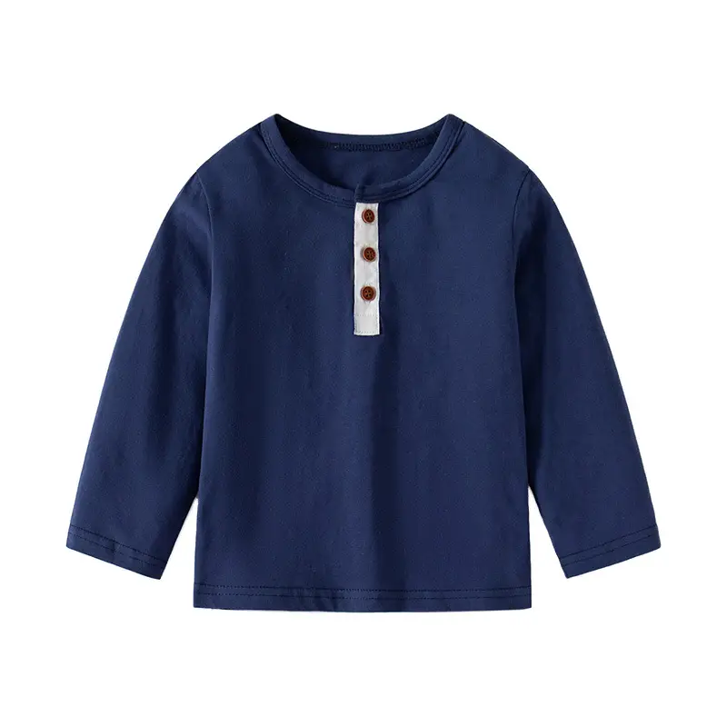Blue Round Neck Long Sleeve T-Shirt for Boys - Image 7