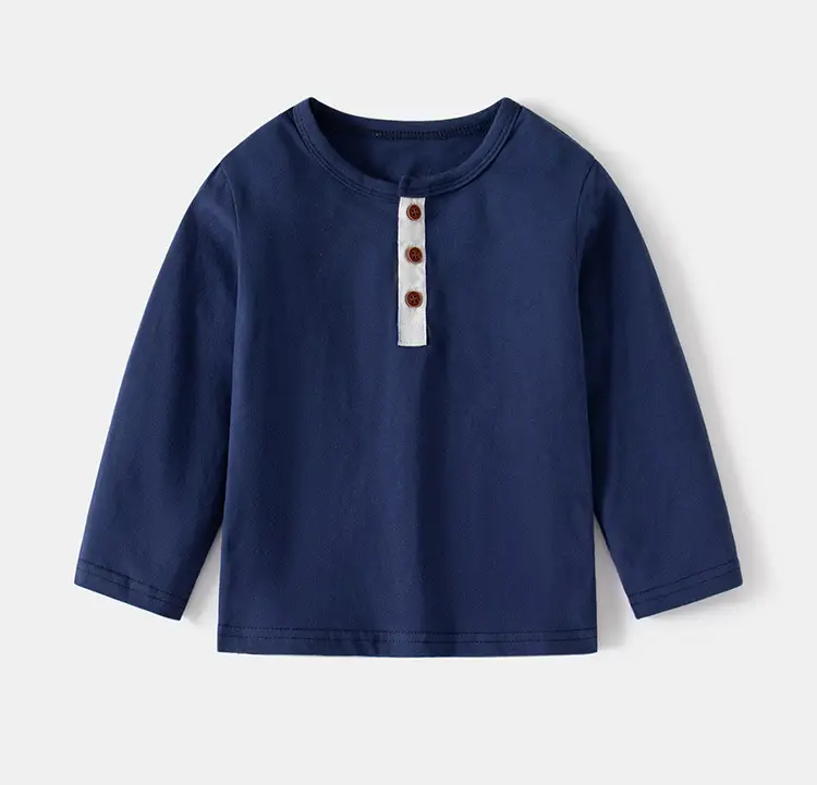 Blue Round Neck Long Sleeve T-Shirt for Boys — feature 9