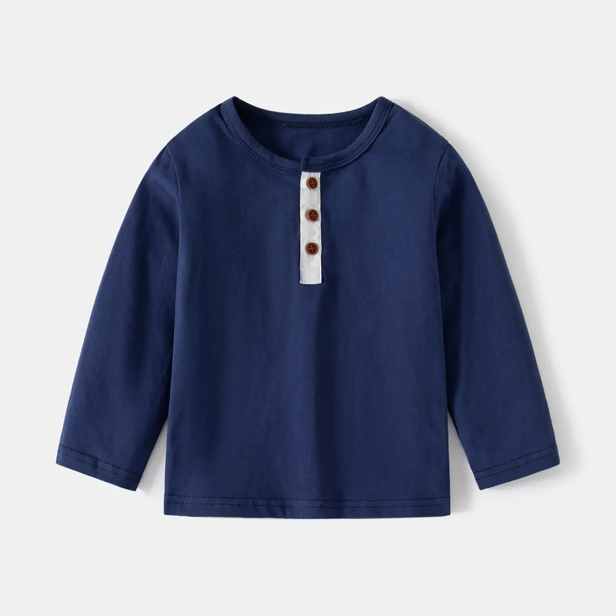 Blue Round Neck Long Sleeve T-Shirt for Boys - Image 2