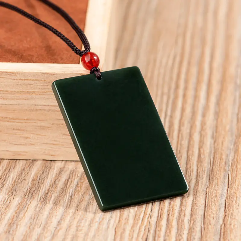 Natural Hetian Jade Ink Pendant for Men Women - Image 3