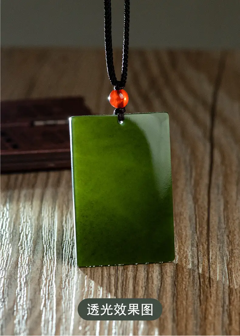 Natural Hetian Jade Ink Pendant for Men Women — feature 3