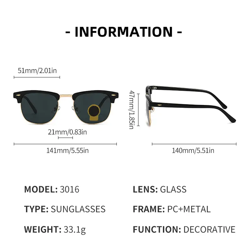 New Glass Sunglasses Willow Style Fashionable Casual 93016 — feature 5