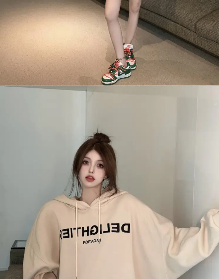 Grey Hooded Sweatshirt Women Loose Fit Fleece Winter Casual — feature 9