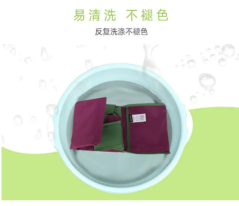 Purple Cross-Border Foldable Tote Bag with Green Handles — feature 8