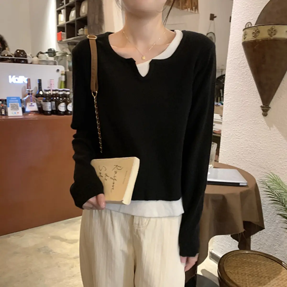 Black Knit Inner Layer Sweater for Women Autumn Winter 2025 — feature 20