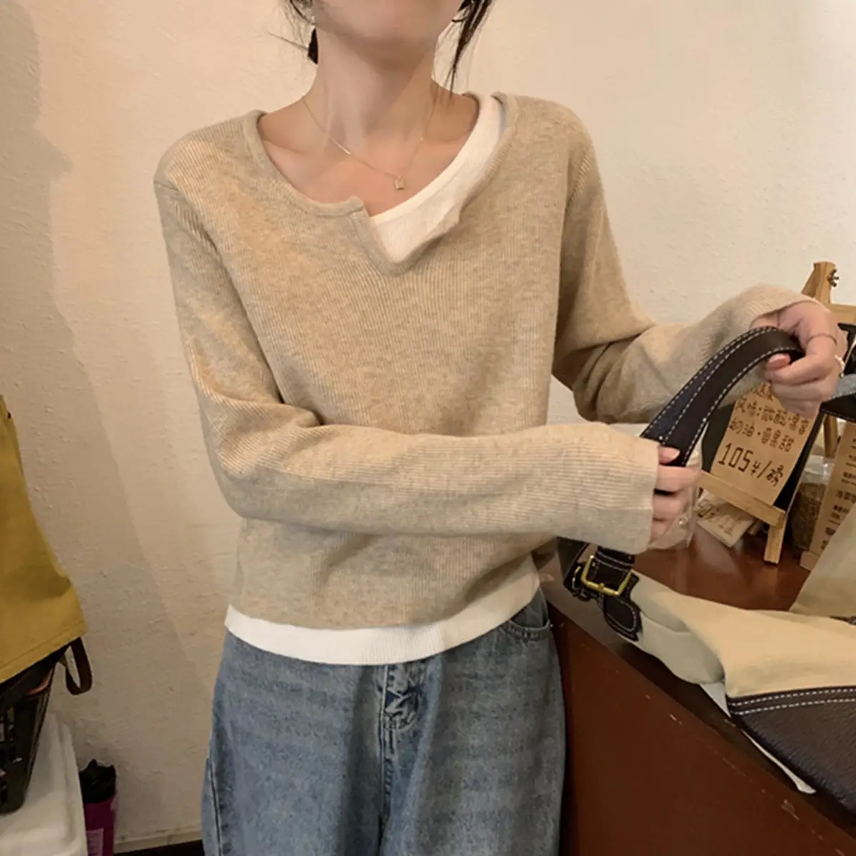 Black Knit Inner Layer Sweater for Women Autumn Winter 2025 — feature 7
