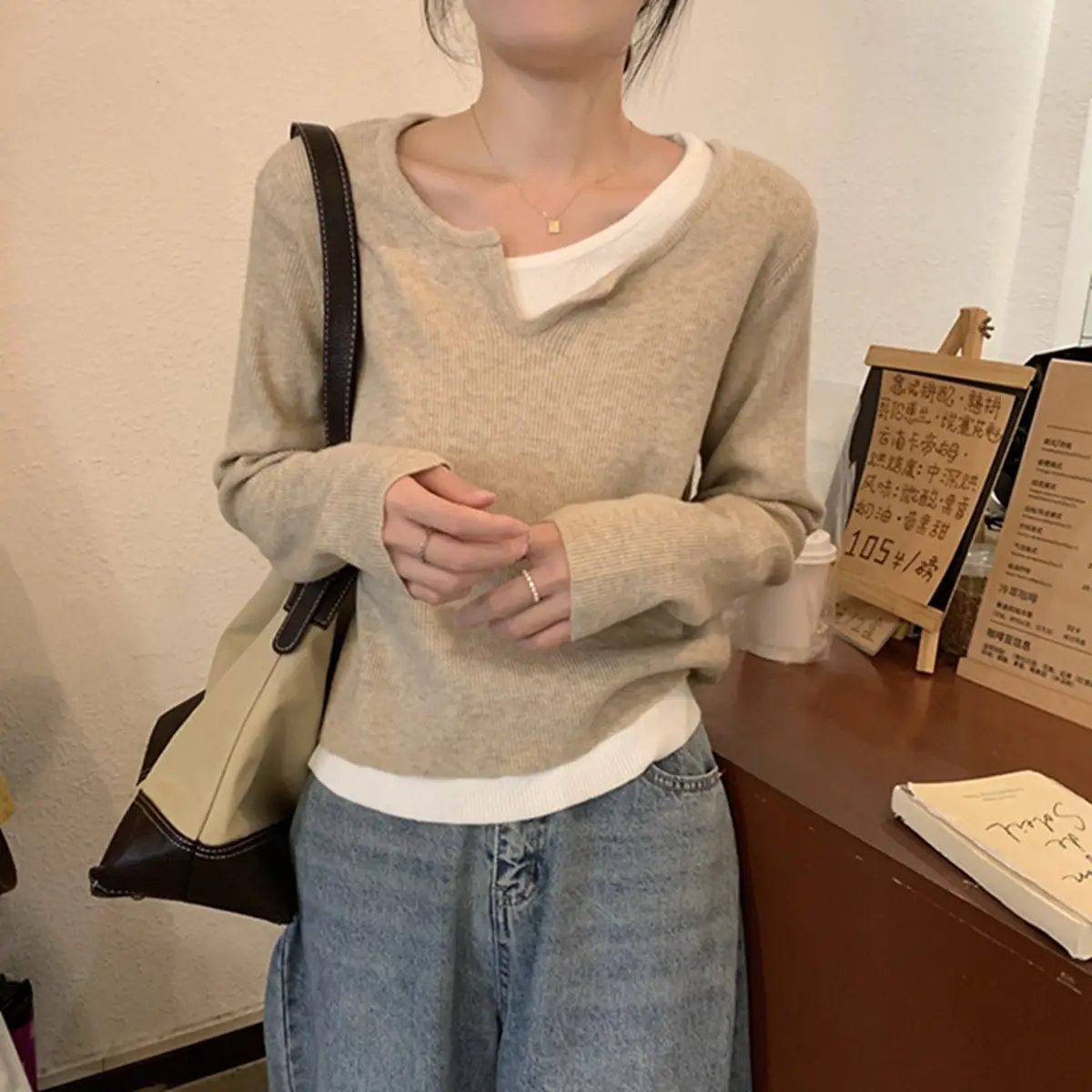 Black Knit Inner Layer Sweater for Women Autumn Winter 2025 — feature 8