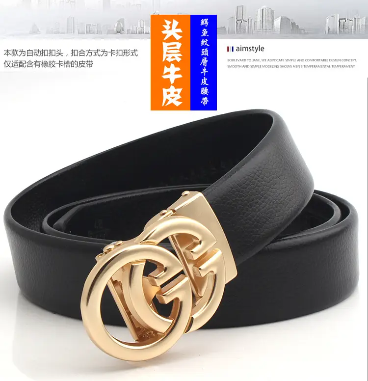 Men's Metal Belt Head Buckle 3.5cm Gold Black Silver — feature 6