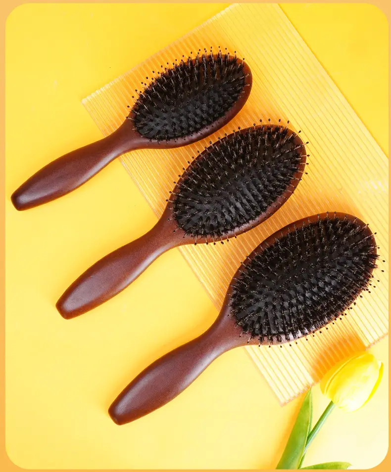 Women's Wooden Hair Brush with Narrow Teeth — feature 12